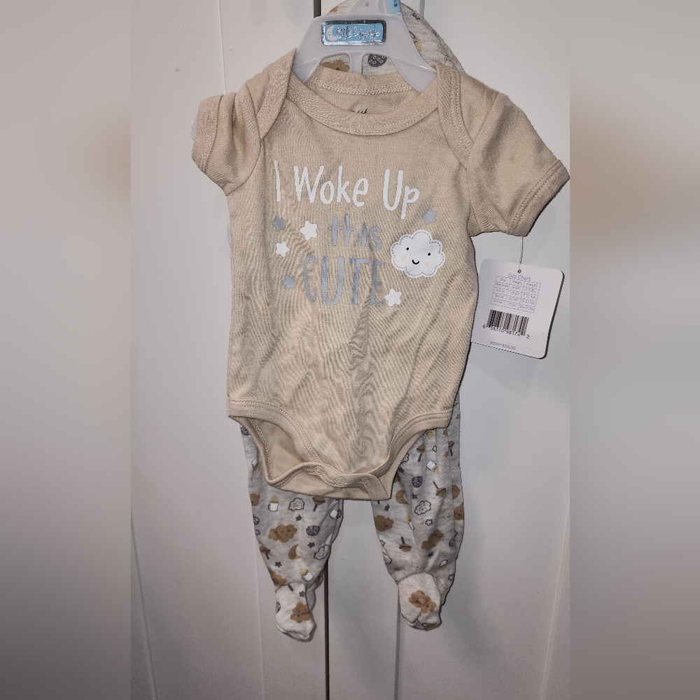 Cozy Cream and Gray One Piece Footies with Whimsical Motifs